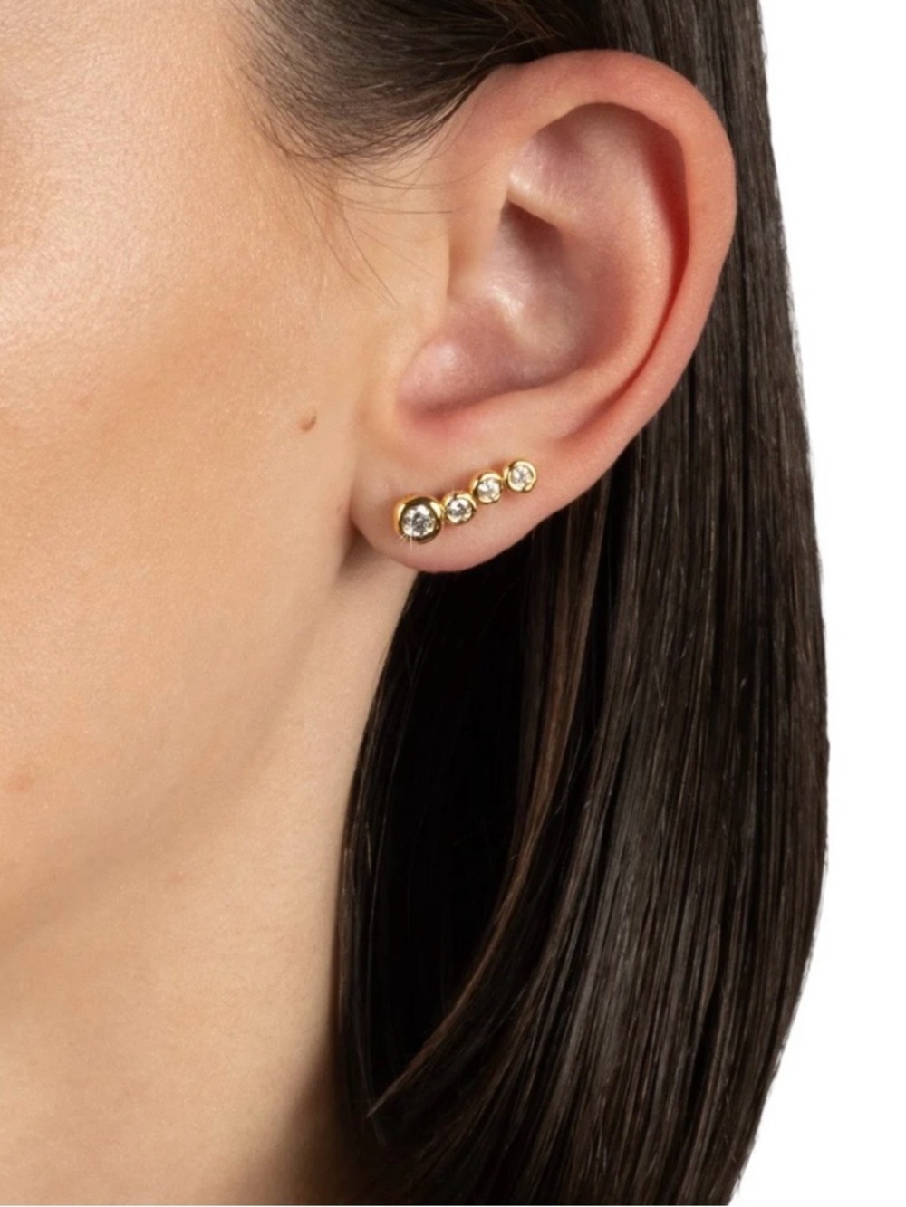 Asterales Gold Bar Earrings Clear C Z NEW Alexis Bittar JL25